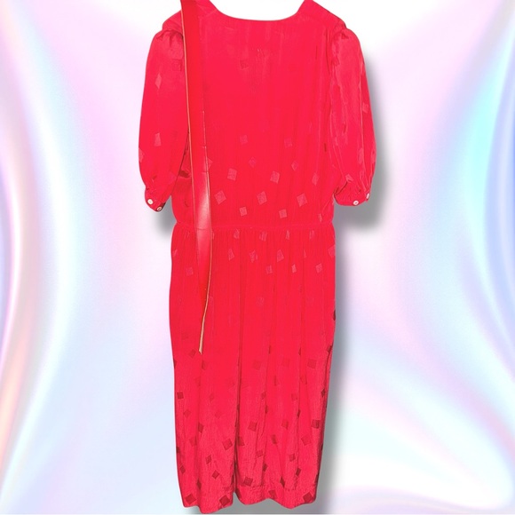 Vintage 90s Liz Claiborne Red Dress - Picture 2 of 9